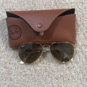 Authentic White and Gold Ray-Ban Aviators